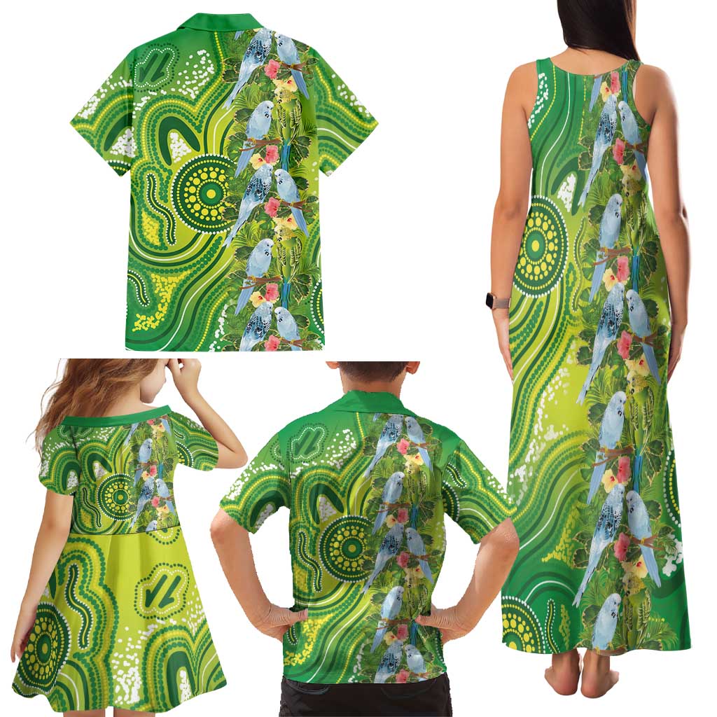 Budgerigar Australia Family Matching Tank Maxi Dress and Hawaiian Shirt Aussie Common Parakeet Indigenous Art - Aussie Hoodie