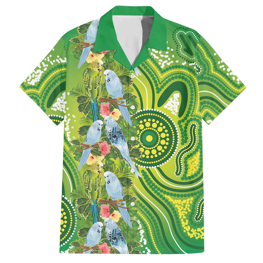 Budgerigar Australia Hawaiian Shirt Aussie Common Parakeet Indigenous Art - Aussie Hoodie