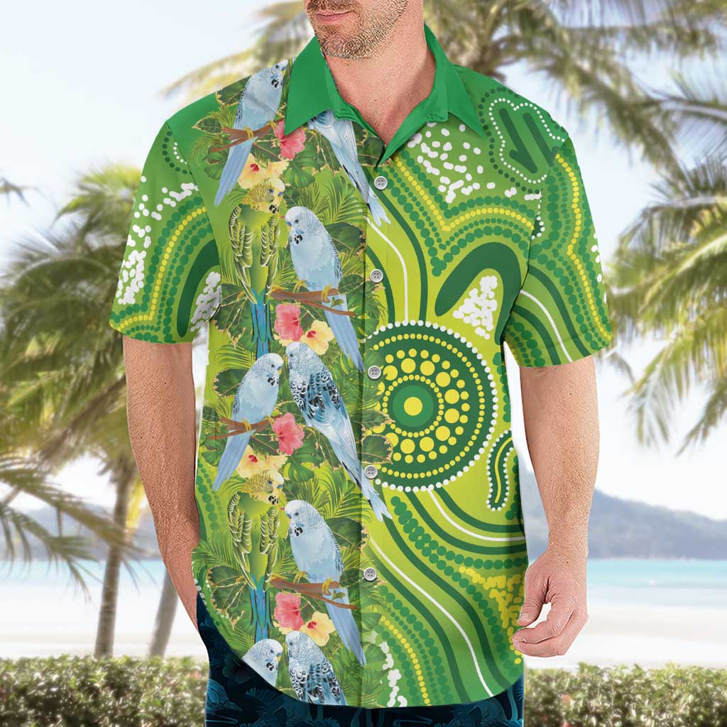 Budgerigar Australia Hawaiian Shirt Aussie Common Parakeet Indigenous Art - Aussie Hoodie