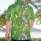 Budgerigar Australia Hawaiian Shirt Aussie Common Parakeet Indigenous Art - Aussie Hoodie
