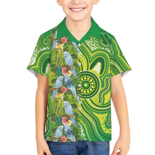 Budgerigar Australia Hawaiian Shirt Aussie Common Parakeet Indigenous Art - Aussie Hoodie