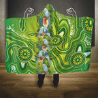 Budgerigar Australia Hooded Blanket Aussie Common Parakeet Indigenous Art - Aussie Hoodie