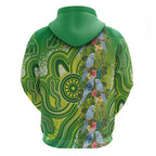 Budgerigar Australia Hoodie Aussie Common Parakeet Indigenous Art - Aussie Hoodie