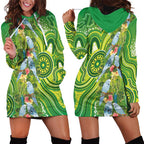 Budgerigar Australia Hoodie Dress Aussie Common Parakeet Indigenous Art - Aussie Hoodie