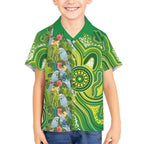 Budgerigar Australia Kid Hawaiian Shirt Aussie Common Parakeet Indigenous Art - Aussie Hoodie