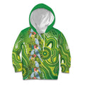 Budgerigar Australia Kid Hoodie Aussie Common Parakeet Indigenous Art - Aussie Hoodie