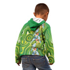 Budgerigar Australia Kid Hoodie Aussie Common Parakeet Indigenous Art - Aussie Hoodie