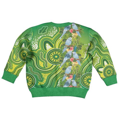 Budgerigar Australia Kid Ugly Christmas Sweater Aussie Common Parakeet Indigenous Art - Aussie Hoodie