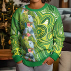Budgerigar Australia Kid Ugly Christmas Sweater Aussie Common Parakeet Indigenous Art - Aussie Hoodie