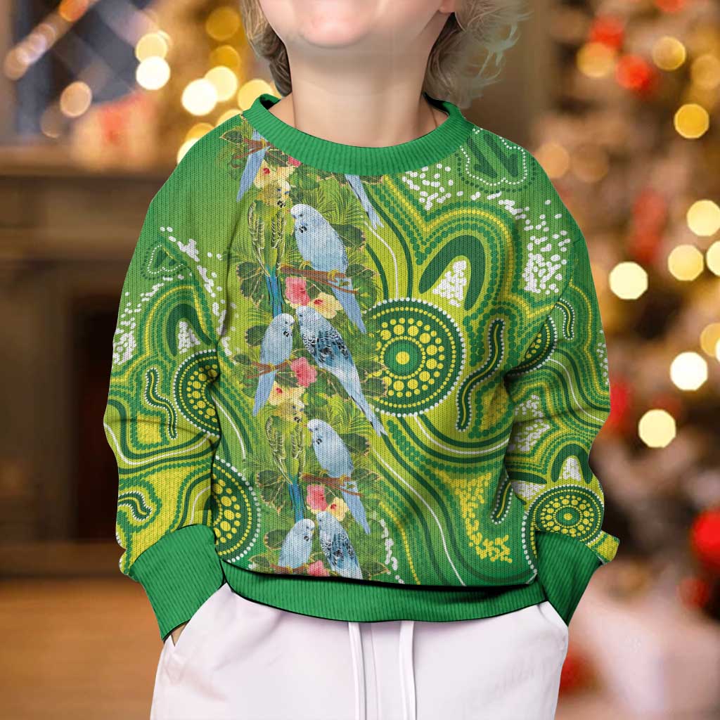 Budgerigar Australia Kid Ugly Christmas Sweater Aussie Common Parakeet Indigenous Art - Aussie Hoodie