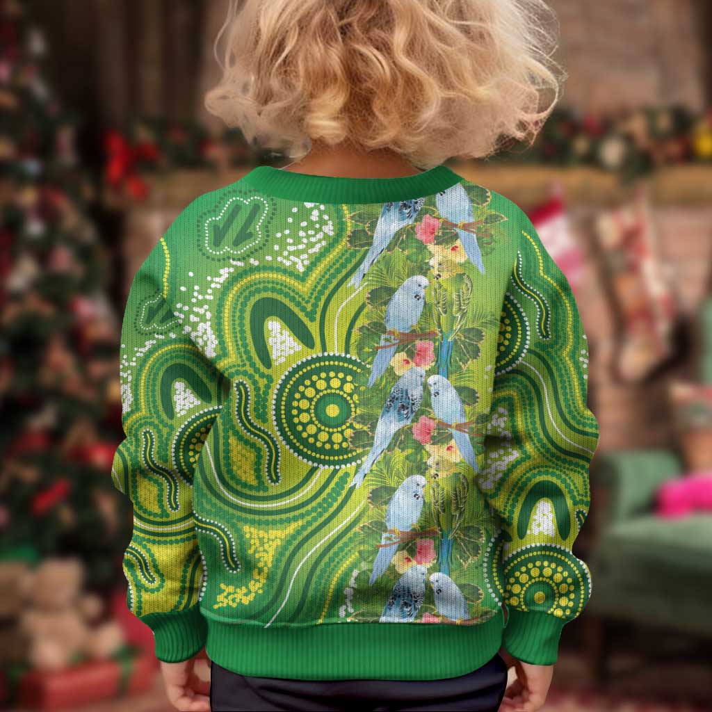 Budgerigar Australia Kid Ugly Christmas Sweater Aussie Common Parakeet Indigenous Art - Aussie Hoodie