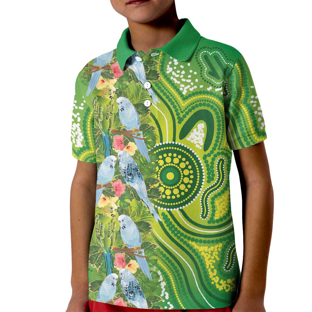 Budgerigar Australia Kid Polo Shirt Aussie Common Parakeet Indigenous Art - Aussie Hoodie