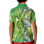 Budgerigar Australia Kid Polo Shirt Aussie Common Parakeet Indigenous Art - Aussie Hoodie