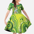 Budgerigar Australia Kid Short Sleeve Dress Aussie Common Parakeet Indigenous Art - Aussie Hoodie