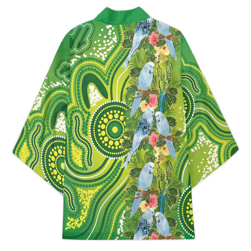 Budgerigar Australia Kimono Aussie Common Parakeet Indigenous Art - Aussie Hoodie