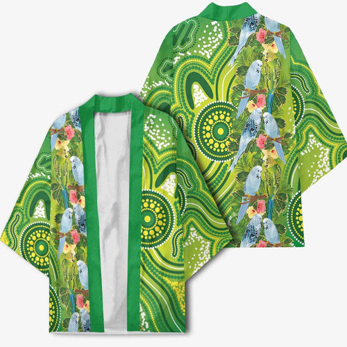 Budgerigar Australia Kimono Aussie Common Parakeet Indigenous Art - Aussie Hoodie