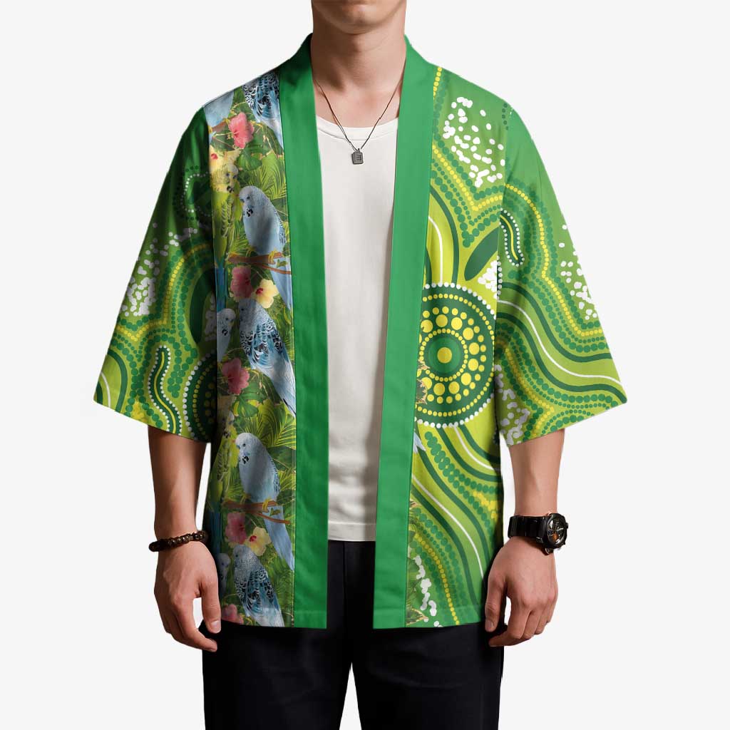 Budgerigar Australia Kimono Aussie Common Parakeet Indigenous Art - Aussie Hoodie