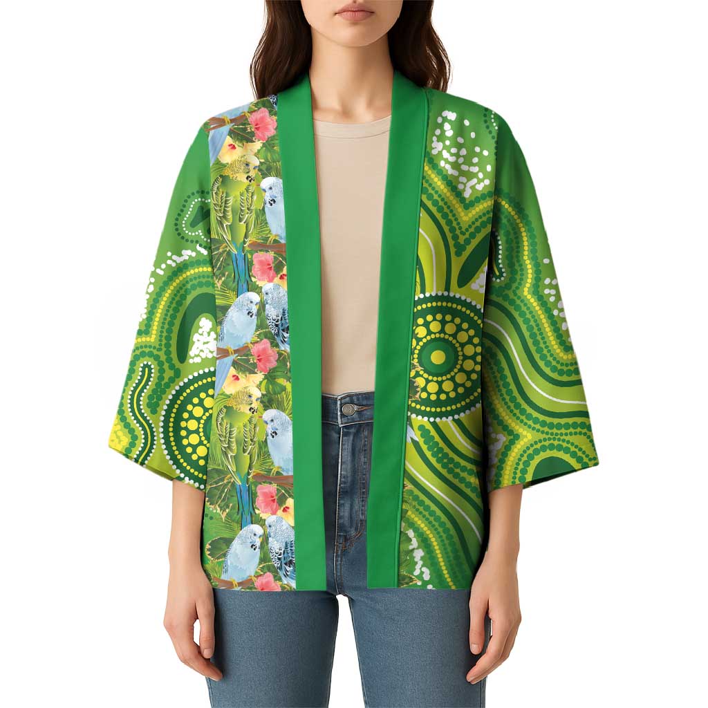 Budgerigar Australia Kimono Aussie Common Parakeet Indigenous Art - Aussie Hoodie