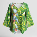 Budgerigar Australia Kimono Sleeve Blouse Aussie Common Parakeet Indigenous Art - Aussie Hoodie