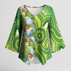 Budgerigar Australia Kimono Sleeve Blouse Aussie Common Parakeet Indigenous Art - Aussie Hoodie