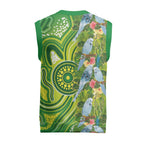 Budgerigar Australia Christmas Knitted V-Neck Vest Aussie Common Parakeet Indigenous Art - Aussie Hoodie