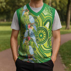 Budgerigar Australia Christmas Knitted V-Neck Vest Aussie Common Parakeet Indigenous Art - Aussie Hoodie