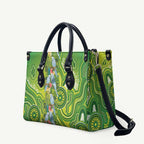 Budgerigar Australia Leather Bag Aussie Common Parakeet Indigenous Art - Aussie Hoodie