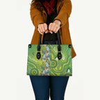 Budgerigar Australia Leather Bag Aussie Common Parakeet Indigenous Art - Aussie Hoodie