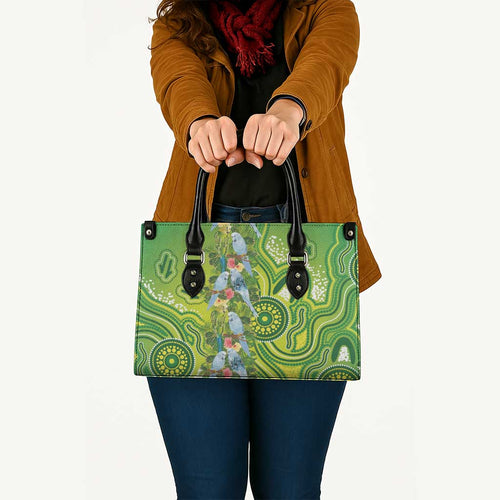 Budgerigar Australia Leather Bag Aussie Common Parakeet Indigenous Art - Aussie Hoodie
