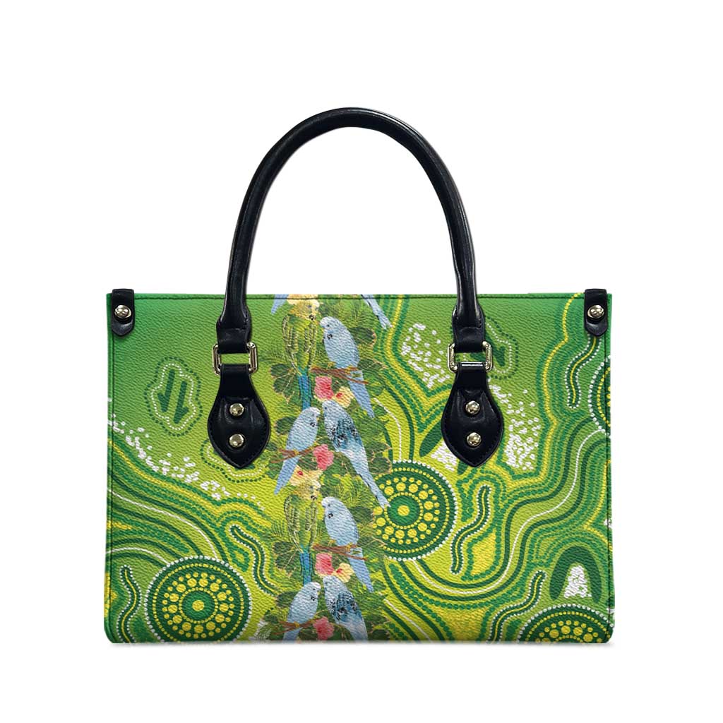 Budgerigar Australia Leather Bag Aussie Common Parakeet Indigenous Art - Aussie Hoodie