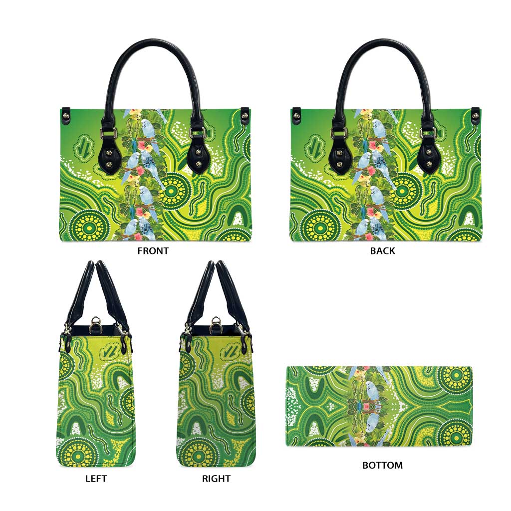 Budgerigar Australia Leather Bag Aussie Common Parakeet Indigenous Art - Aussie Hoodie