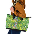 Budgerigar Australia Leather Tote Bag Aussie Common Parakeet Indigenous Art - Aussie Hoodie