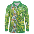 Budgerigar Australia Long Sleeve Polo Shirt Aussie Common Parakeet Indigenous Art - Aussie Hoodie