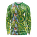 Budgerigar Australia Long Sleeve Shirt Aussie Common Parakeet Indigenous Art - Aussie Hoodie