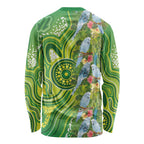 Budgerigar Australia Long Sleeve Shirt Aussie Common Parakeet Indigenous Art - Aussie Hoodie