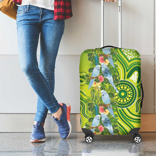 Budgerigar Australia Luggage Cover Aussie Common Parakeet Indigenous Art - Aussie Hoodie