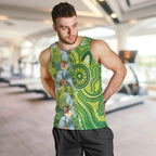 Budgerigar Australia Men Tank Top Aussie Common Parakeet Indigenous Art - Aussie Hoodie