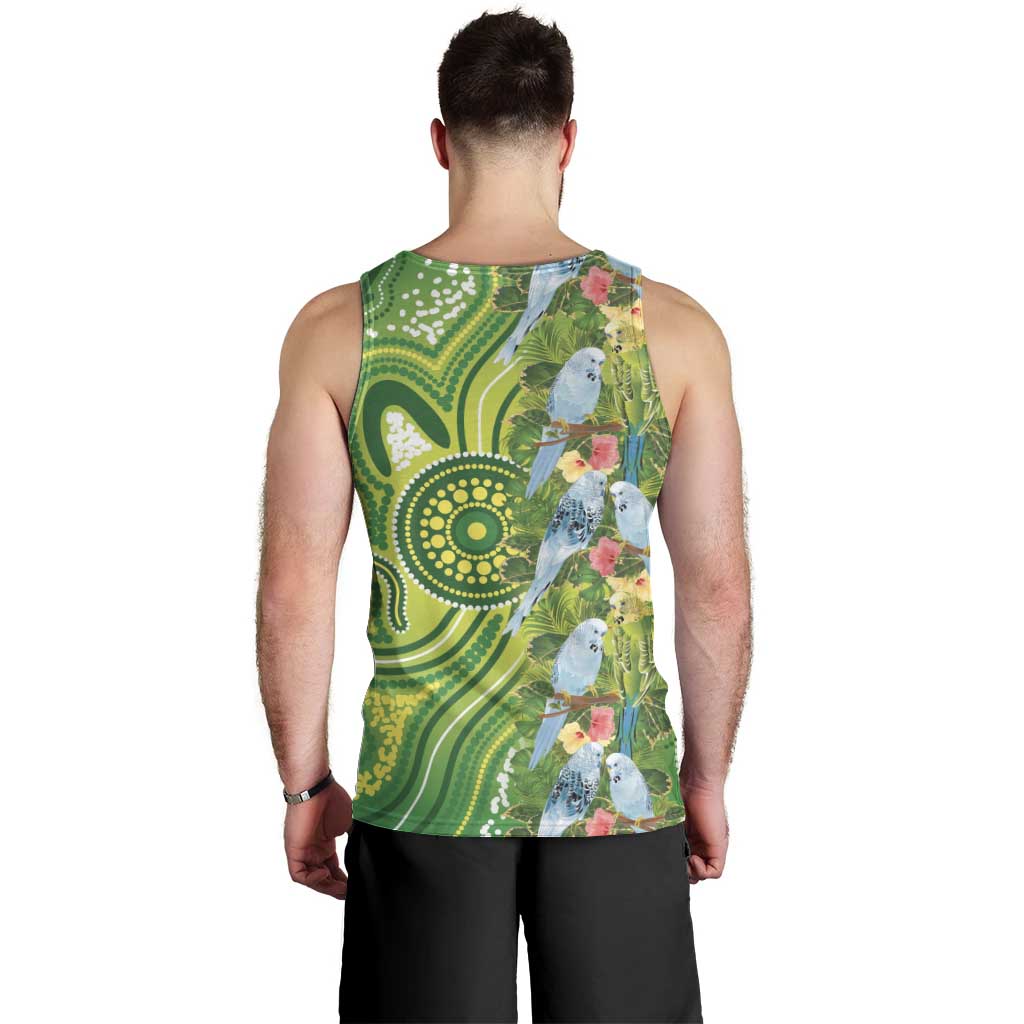 Budgerigar Australia Men Tank Top Aussie Common Parakeet Indigenous Art - Aussie Hoodie