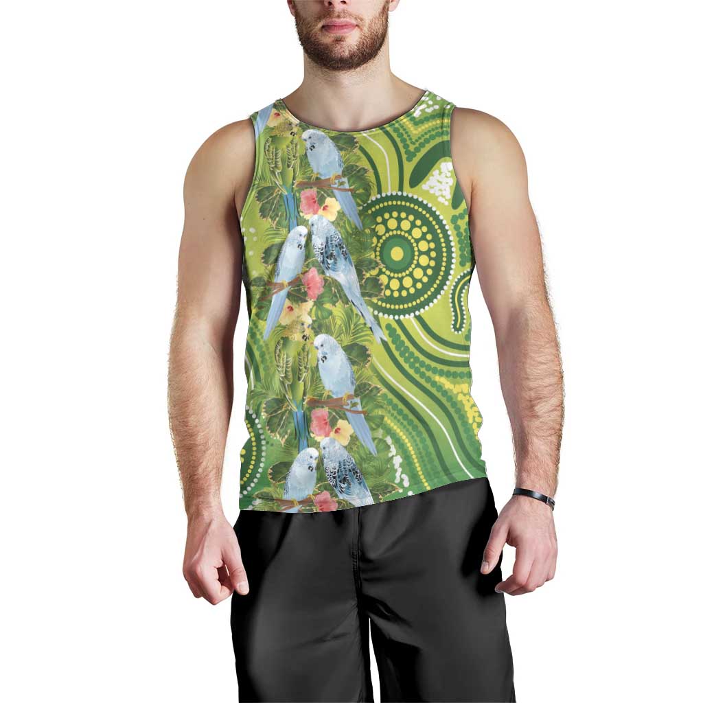 Budgerigar Australia Men Tank Top Aussie Common Parakeet Indigenous Art - Aussie Hoodie