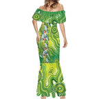 Budgerigar Australia Mermaid Dress Aussie Common Parakeet Indigenous Art - Aussie Hoodie