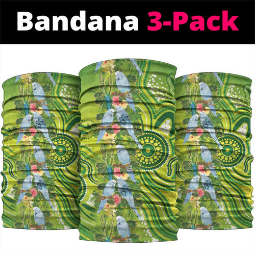 Budgerigar Australia Neck Gaiter Aussie Common Parakeet Indigenous Art - Aussie Hoodie