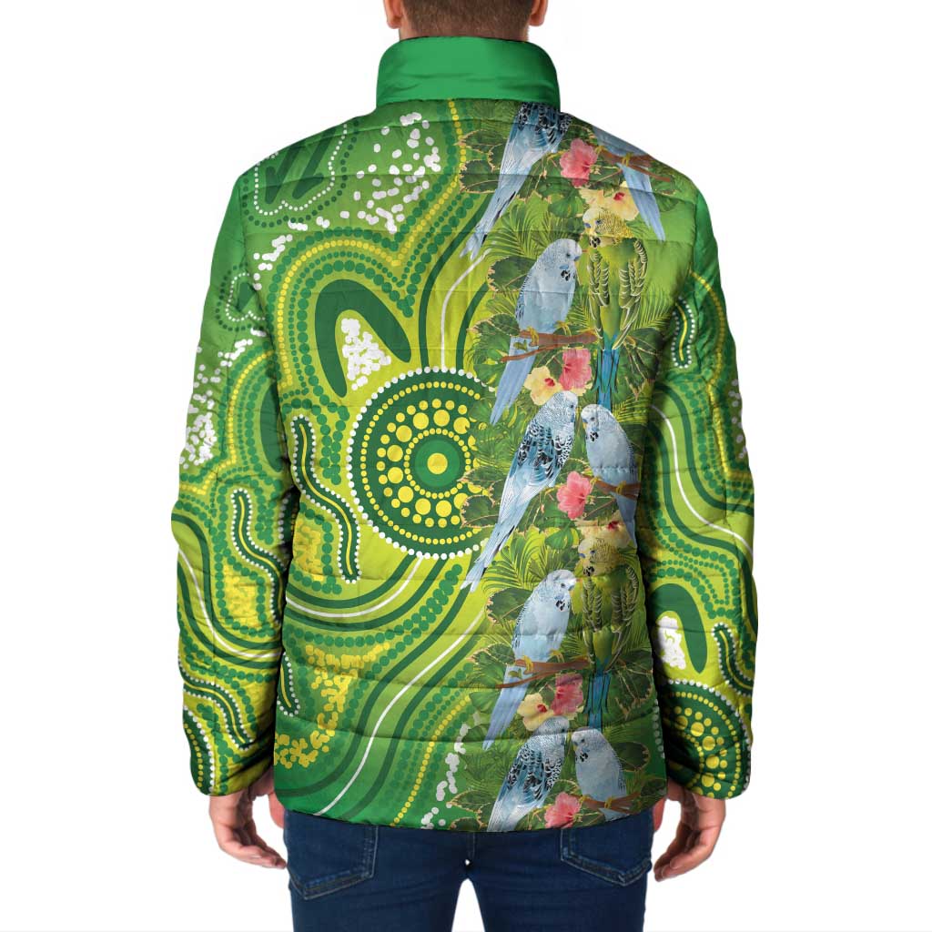 Budgerigar Australia Padded Jacket Aussie Common Parakeet Indigenous Art - Aussie Hoodie