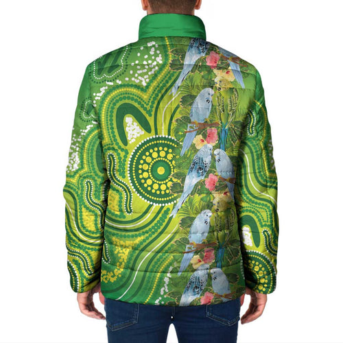 Budgerigar Australia Padded Jacket Aussie Common Parakeet Indigenous Art - Aussie Hoodie