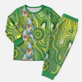 Budgerigar Australia Christmas Pajama Set Aussie Common Parakeet Indigenous Art - Aussie Hoodie