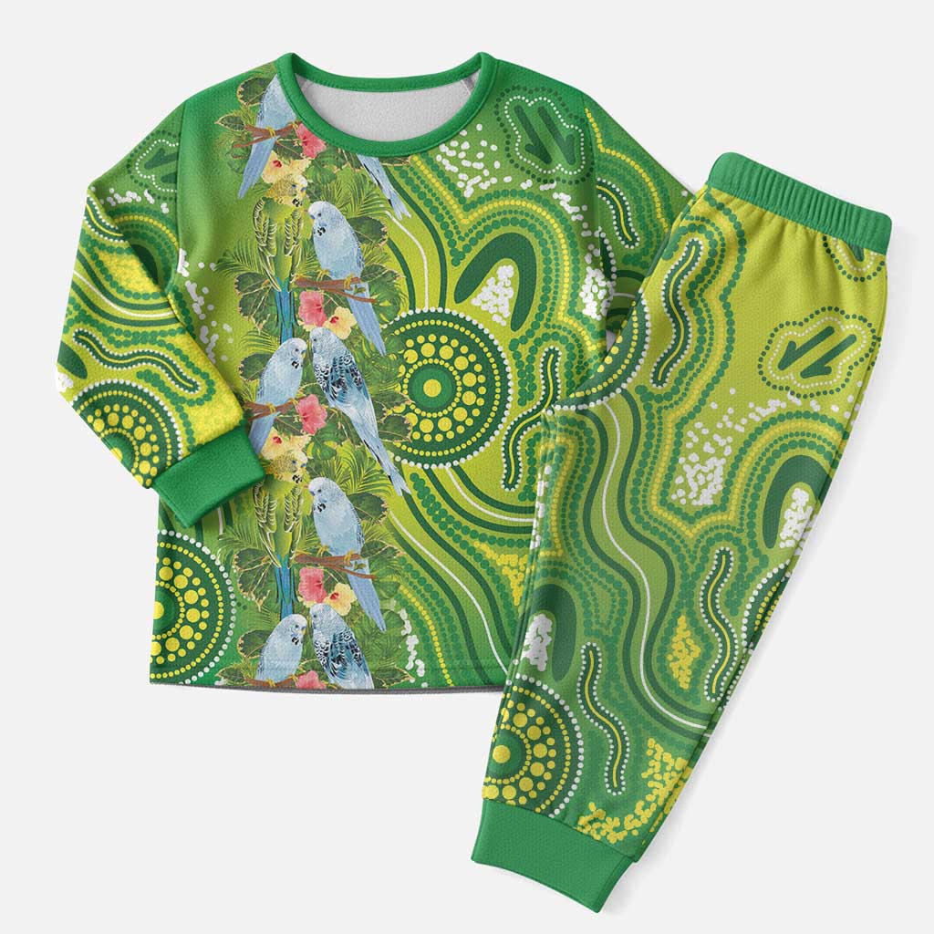 Budgerigar Australia Christmas Pajama Set Aussie Common Parakeet Indigenous Art - Aussie Hoodie
