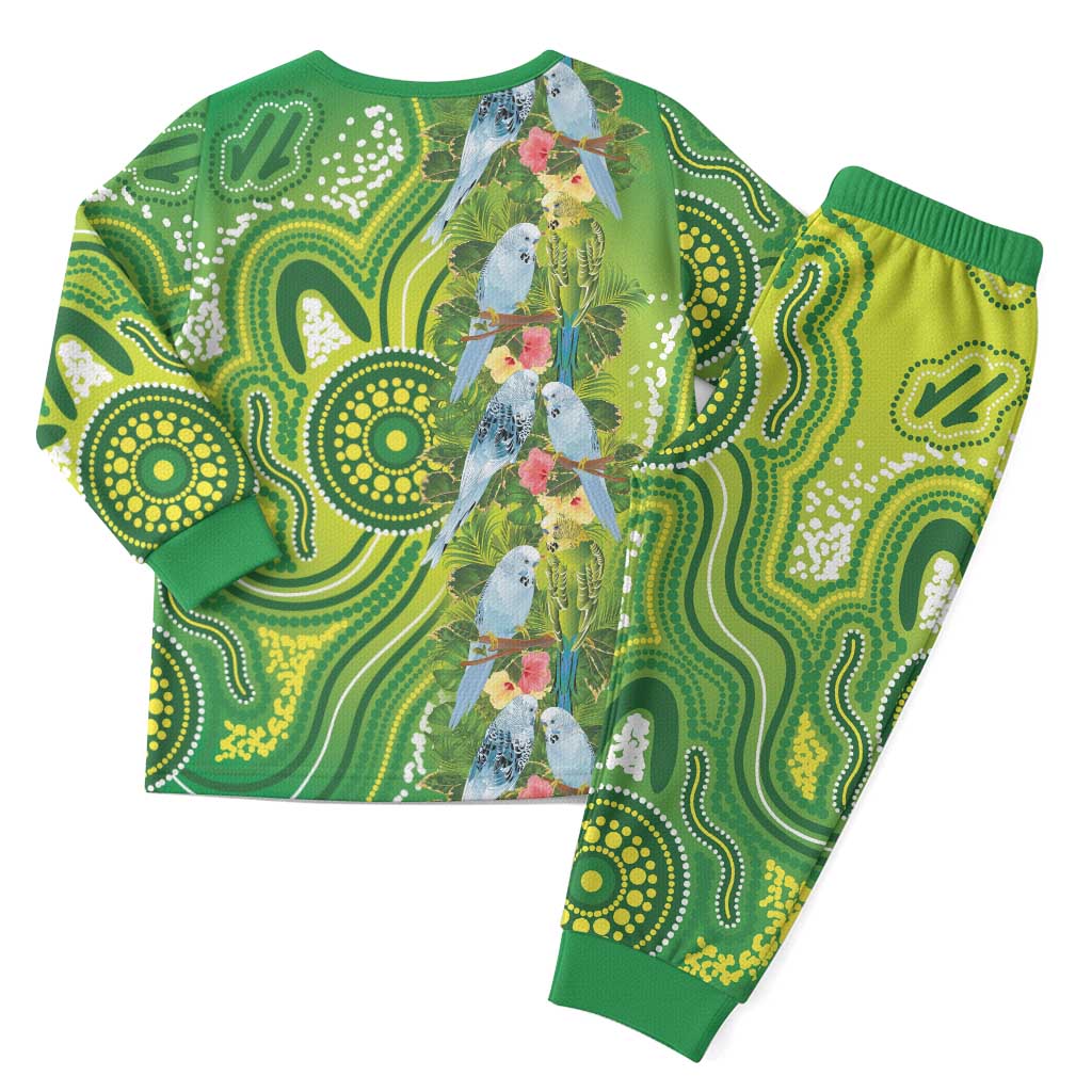 Budgerigar Australia Christmas Pajama Set Aussie Common Parakeet Indigenous Art - Aussie Hoodie
