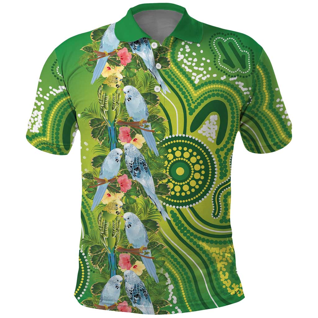 Budgerigar Australia Polo Shirt Aussie Common Parakeet Indigenous Art - Aussie Hoodie