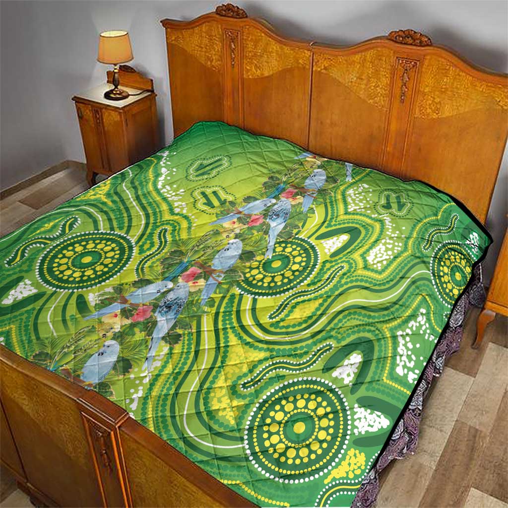 Budgerigar Australia Quilt Aussie Common Parakeet Indigenous Art - Aussie Hoodie