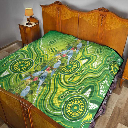 Budgerigar Australia Quilt Aussie Common Parakeet Indigenous Art - Aussie Hoodie