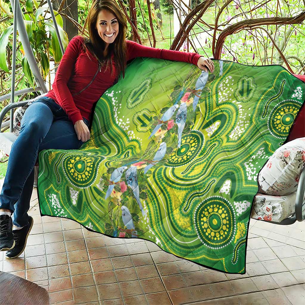 Budgerigar Australia Quilt Aussie Common Parakeet Indigenous Art - Aussie Hoodie